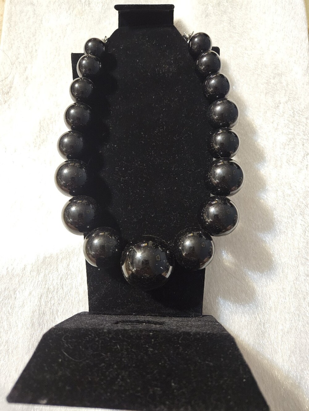 Large Beaded Black Necklace